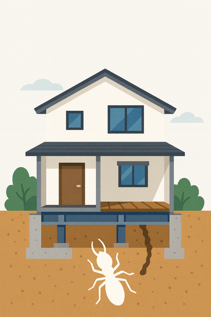 鉄骨造やRC造ならシロアリは発生しない——この誤解は非常に危険です。実際には床下の木部や断熱材、基礎のわずかな隙間を通って侵入し、木造住宅と同様に深刻な被害を起こします。