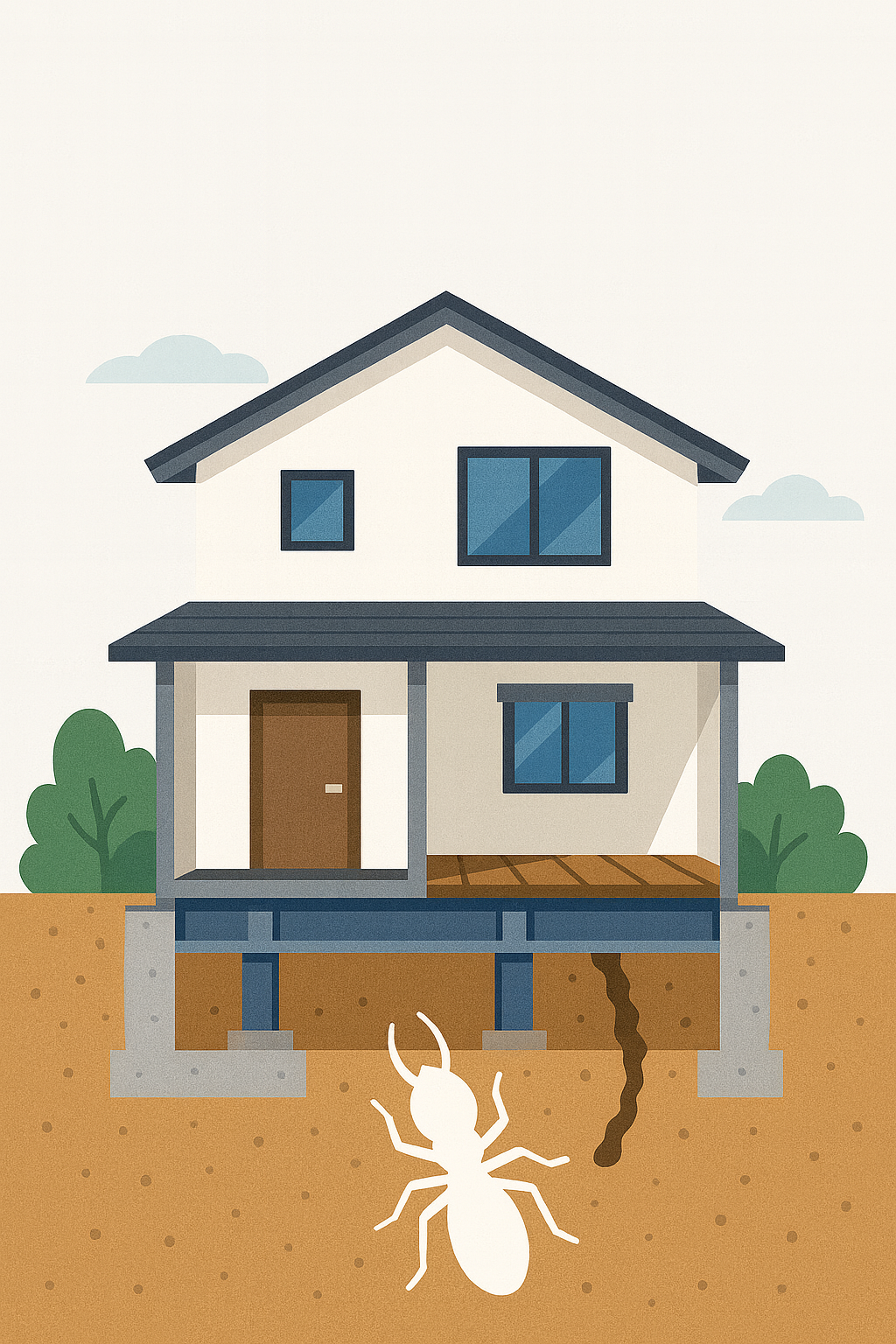 鉄骨造やRC造ならシロアリは発生しない——この誤解は非常に危険です。実際には床下の木部や断熱材、基礎のわずかな隙間を通って侵入し、木造住宅と同様に深刻な被害を起こします。