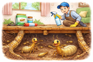 シロアリ駆除は自分でできるのでしょうか？ホームセンターの薬剤の効果やDIY対策の限界、専門業者による防除との違いをわかりやすく解説します。シロアリ被害を防ぐためのポイントも紹介します。